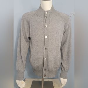 La perla Nero Perla cotton cashmere blend open cardigan sweater size Large